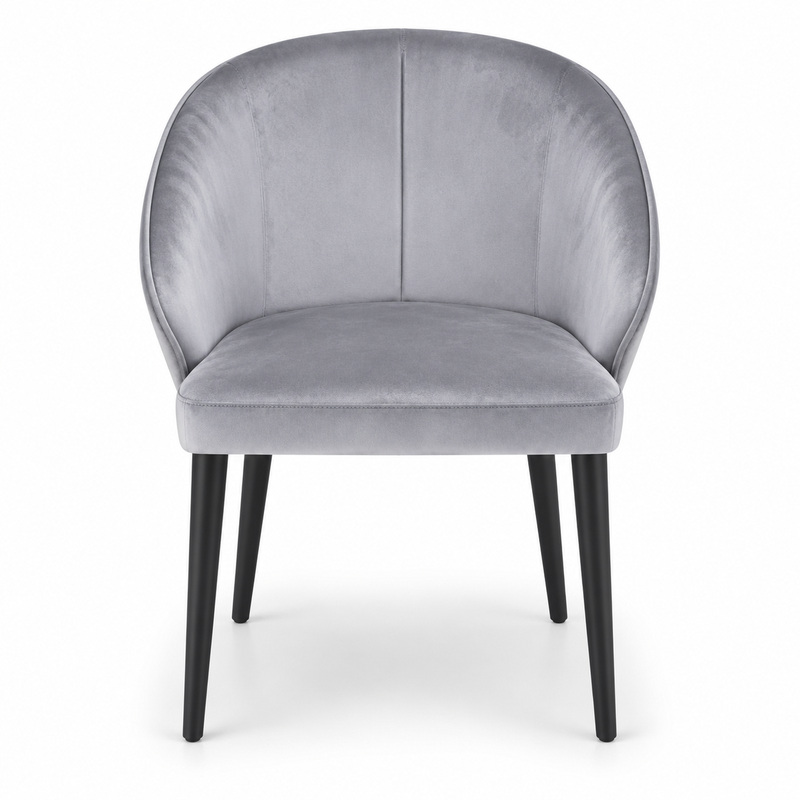 JYX-077 Gray Curved-Back Upholstered Dining Chair