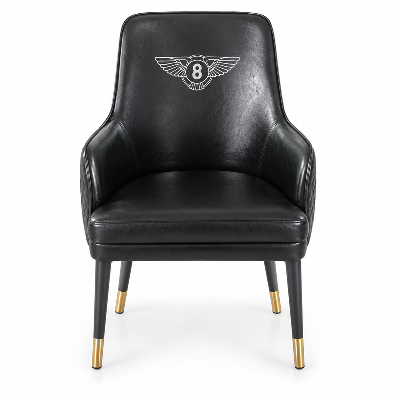 JYX-079 Black Upholstered High-Back Dining Armchair