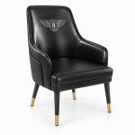 JYX-079 Black Upholstered High-Back Dining Armchair right 45-degree view