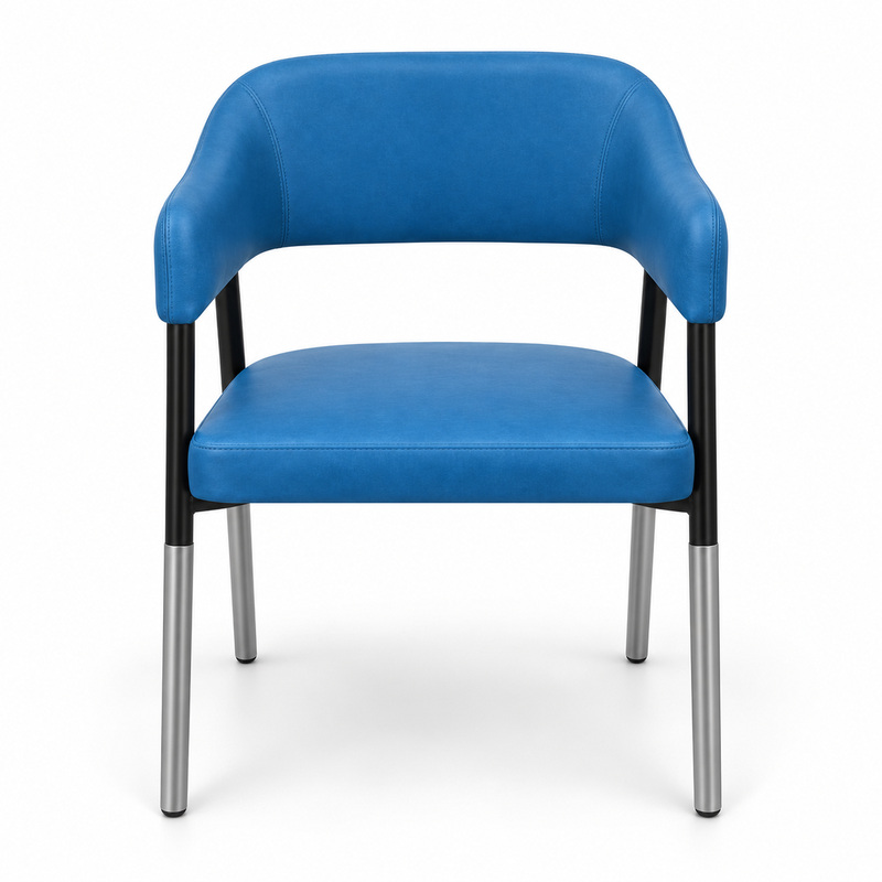 JYX-080 Blue Open-Back Upholstered Dining Chair