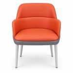 JYX-081 Orange Cushioned Lounge Chair front view