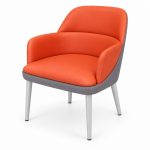 JYX-081 Orange Cushioned Lounge Chair left 45-degree view