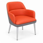 JYX-081 Orange Cushioned Lounge Chair right 45-degree view