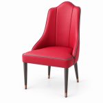 JYX-082 Red High-Back Upholstered Dining Chair left 45-degree view