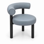 JYX-083 Gray Round-Seat Lounge Chair right 45-degree view