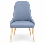 JYX-084 Blue Fabric Upholstered Dining Chair front view