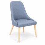 JYX-084 Blue Fabric Upholstered Dining Chair right 45-degree view