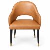 JYX-085 Tan Open-Back Upholstered Dining Chair