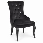 JYX-086 Black Button-Tufted Dining Chair right 45-degree view