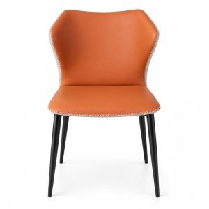 JYX-087 Burnt Orange Curved-Back Dining Chair front view