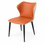 JYX-087 Burnt Orange Curved-Back Dining Chair left 45-degree view