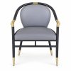 JYX-090 Gray Round-Back Dining Armchair
