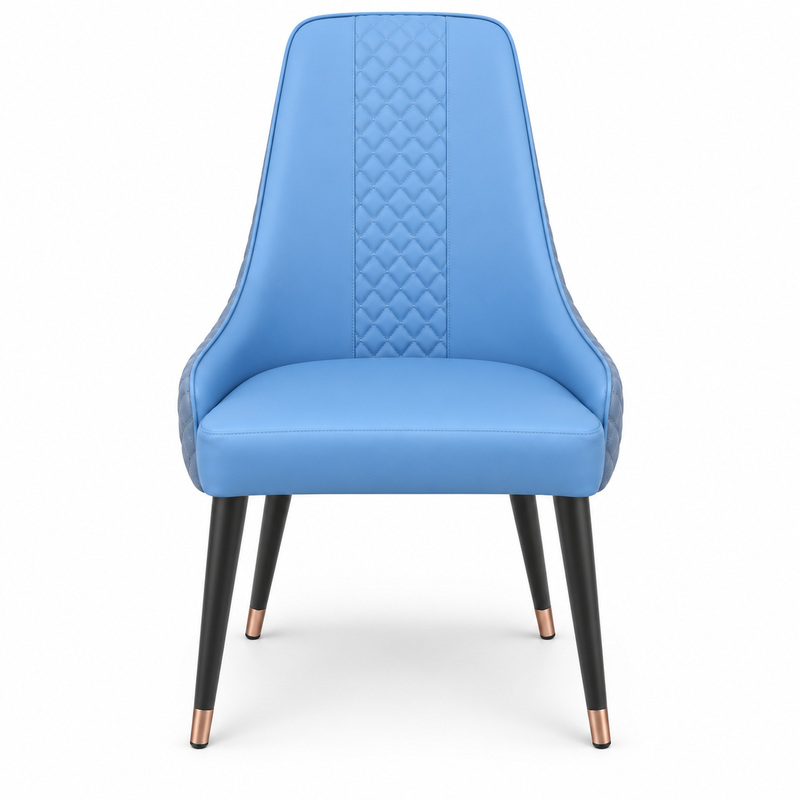 JYX-091 Sky Blue Tall-Back Dining Chair