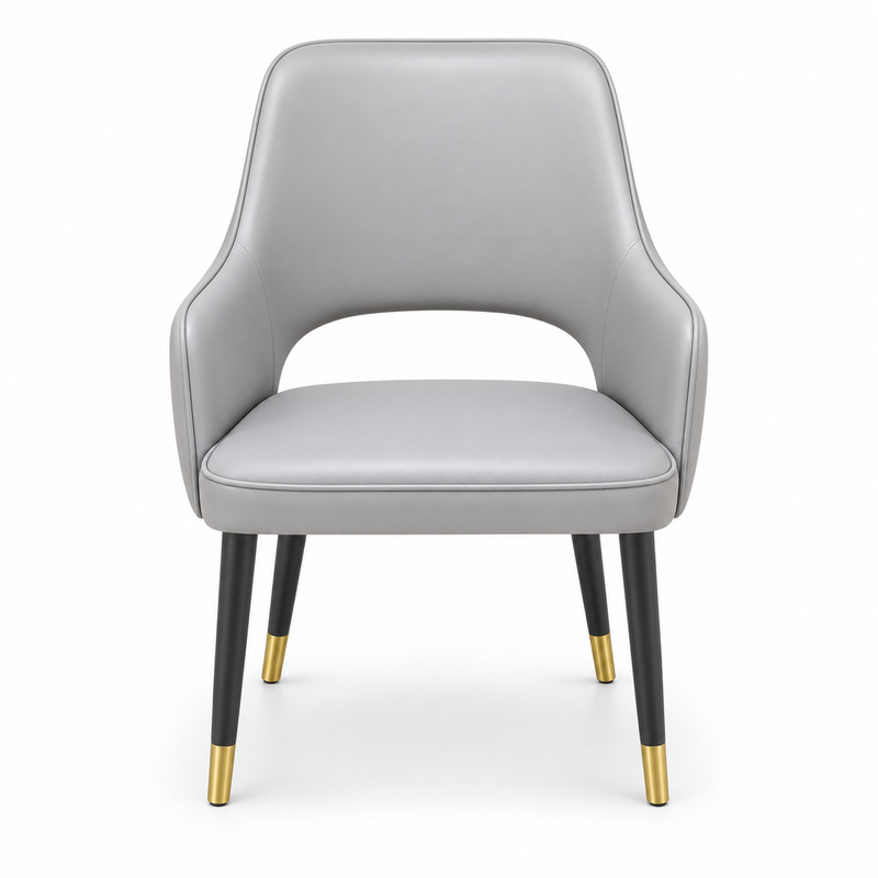 JYX-092 Gray Open-Back Upholstered Dining Chair