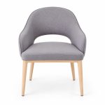 JYX-093 Gray Open-Back Dining Chair front view