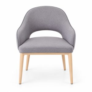 JYX-093 Gray Open-Back Dining Chair front view