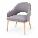 JYX-093 Gray Open-Back Dining Chair left 45-degree view