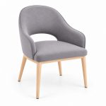 JYX-093 Gray Open-Back Dining Chair right 45-degree view
