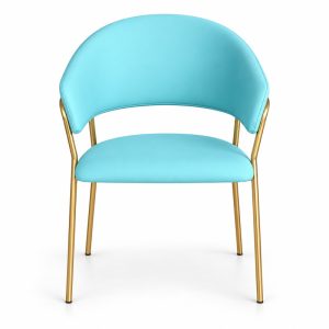 JYX-096 Turquoise Open-Back Dining Armchair front view