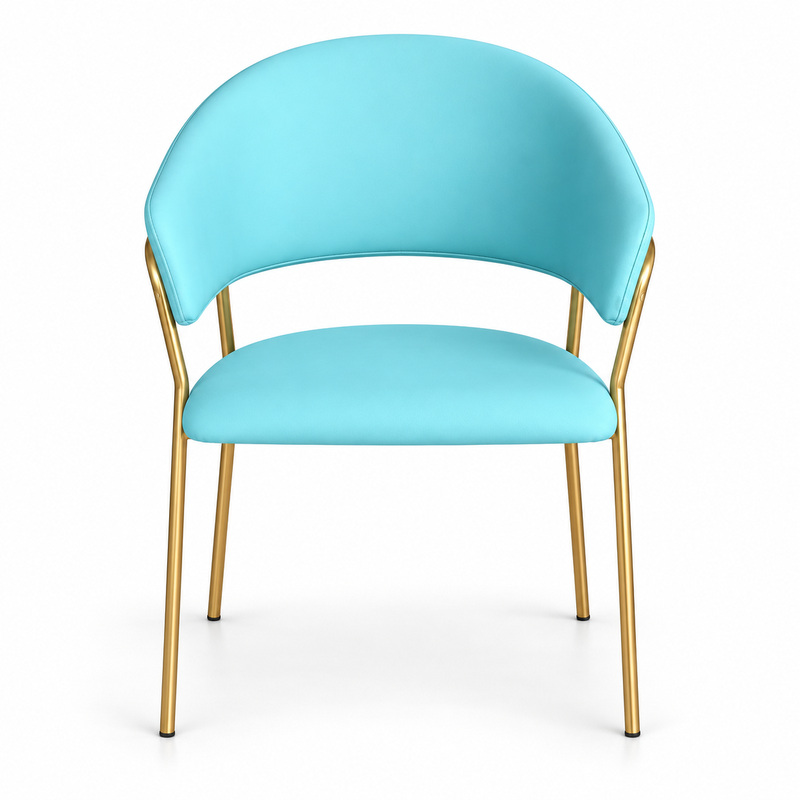 JYX-096 Turquoise Open-Back Dining Armchair