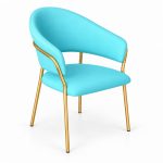 JYX-096 Turquoise Open-Back Dining Armchair right 45-degree view