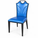 JYX-099 Blue Decorative High-Back Dining Chair left 45-degree view