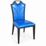 JYX-099 Blue Decorative High-Back Dining Chair right 45-degree view