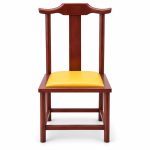 JYX-100 Yellow Seat Chinese-Style Dining Chair front view