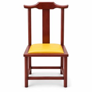 JYX-100 Yellow Seat Chinese-Style Dining Chair front view