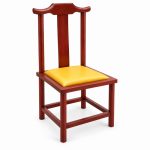 JYX-100 Yellow Seat Chinese-Style Dining Chair right 45-degree view
