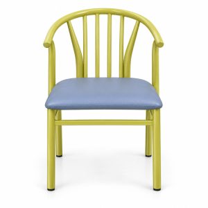 JYX-101 Lime Green Spindle-Back Dining Armchair front view