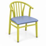 JYX-101 Lime Green Spindle-Back Dining Armchair right 45-degree view