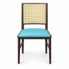 JYX-103 Turquoise Seat Cane-Back Dining Chair