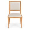 JYX-104 Cream Padded Square-Back Dining Chair