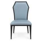JYX-106 Blue Polygon-Back Dining Chair front view