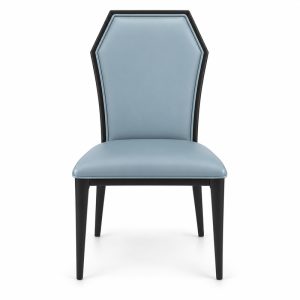 JYX-106 Blue Polygon-Back Dining Chair front view