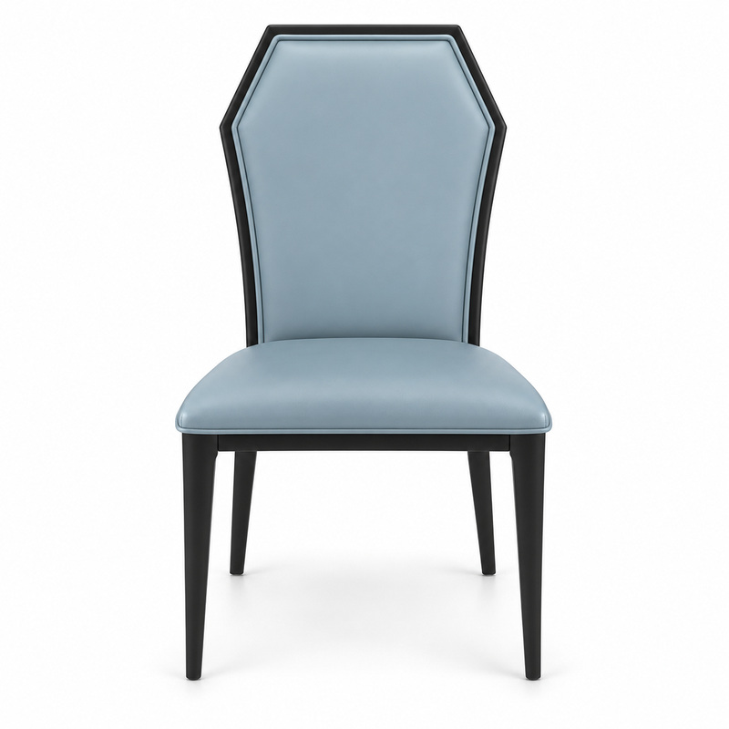 JYX-106 Blue Polygon-Back Dining Chair