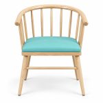 JYX-107 Aqua Spindle-Back Dining Armchair front view