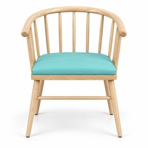 JYX-107 Aqua Spindle-Back Dining Armchair front view