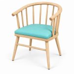 JYX-107 Aqua Spindle-Back Dining Armchair left 45-degree view