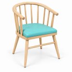 JYX-107 Aqua Spindle-Back Dining Armchair right 45-degree view
