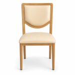JYX-108 Cream Seat Open-Frame Dining Chair front view