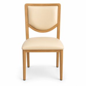 JYX-108 Cream Seat Open-Frame Dining Chair front view