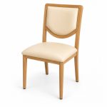 JYX-108 Cream Seat Open-Frame Dining Chair left 45-degree view