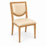 JYX-108 Cream Seat Open-Frame Dining Chair right 45-degree view