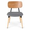 JYX-109 Gray Seat Curved-Back Dining Chair