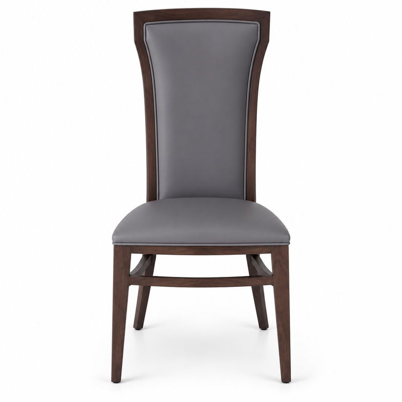 JYX-110 Gray Padded High-Back Dining Chair