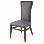 JYX-110 Gray Padded High-Back Dining Chair left 45-degree view
