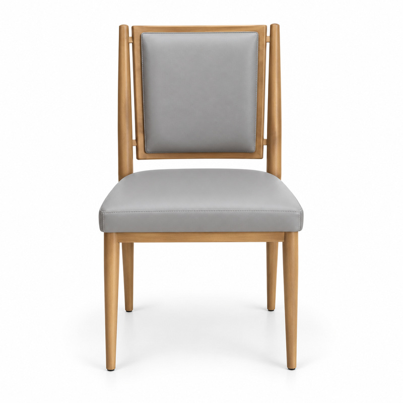 JYX-112 Gray Square-Back Upholstered Dining Chair