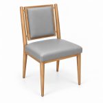 JYX-112 Gray Square-Back Upholstered Dining Chair right 45-degree view